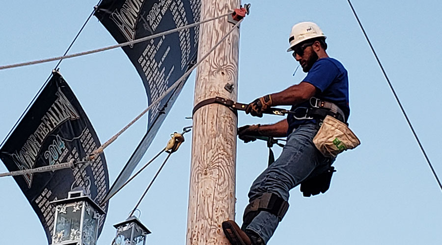 lineman on pole