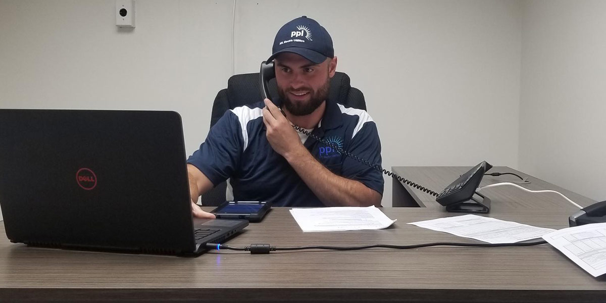 PPL employee sitting at desk